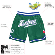 Load image into Gallery viewer, Custom Kelly Green White-Royal Authentic Throwback Basketball Shorts
