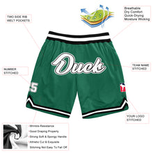 Load image into Gallery viewer, Custom Kelly Green White-Black Authentic Throwback Basketball Shorts
