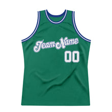 Laden Sie das Bild in den Galerie-Viewer, Custom Kelly Green White-Royal Authentic Throwback Basketball Jersey
