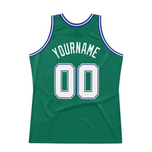 Laden Sie das Bild in den Galerie-Viewer, Custom Kelly Green White-Royal Authentic Throwback Basketball Jersey
