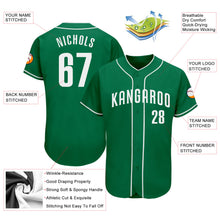 Load image into Gallery viewer, Custom Kelly Green White Authentic Baseball Jersey

