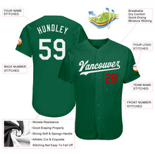 Laden Sie das Bild in den Galerie-Viewer, Custom Kelly Green White-Red Authentic Baseball Jersey
