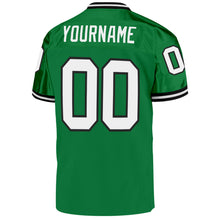 Load image into Gallery viewer, Custom Grass Green White-Black Mesh Authentic Throwback Football Jersey
