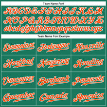 Загрузить изображение в средство просмотра галереи, Custom Kelly Green White Pinstripe Orange-White Authentic Baseball Jersey

