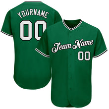 Laden Sie das Bild in den Galerie-Viewer, Custom Kelly Green White-Black Authentic Baseball Jersey

