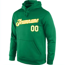 Load image into Gallery viewer, Custom Stitched Kelly Green White-Gold Sports Pullover Sweatshirt Hoodie
