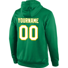 Load image into Gallery viewer, Custom Stitched Kelly Green White-Gold Sports Pullover Sweatshirt Hoodie
