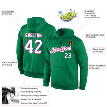 Load image into Gallery viewer, Custom Stitched Kelly Green White-Pink Sports Pullover Sweatshirt Hoodie
