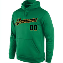 Load image into Gallery viewer, Custom Stitched Kelly Green Black-Old Gold Sports Pullover Sweatshirt Hoodie
