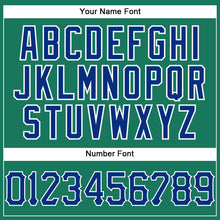 Загрузить изображение в средство просмотра галереи, Custom Kelly Green White Pinstripe Royal-White Authentic Basketball Jersey
