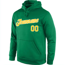 Load image into Gallery viewer, Custom Stitched Kelly Green Gold-White Sports Pullover Sweatshirt Hoodie
