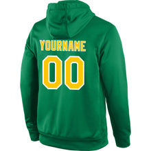Load image into Gallery viewer, Custom Stitched Kelly Green Gold-White Sports Pullover Sweatshirt Hoodie
