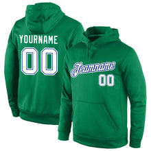 Load image into Gallery viewer, Custom Stitched Kelly Green White-Royal Sports Pullover Sweatshirt Hoodie
