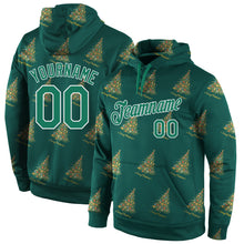 Charger l&#39;image dans la galerie, Custom Stitched Kelly Green Kelly Green-White Christmas 3D Sports Pullover Sweatshirt Hoodie
