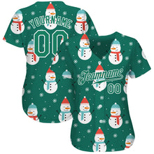 Laden Sie das Bild in den Galerie-Viewer, Custom Kelly Green Kelly Green-White Christmas 3D Authentic Baseball Jersey
