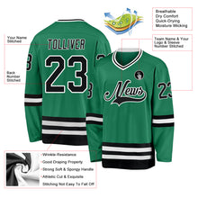 Load image into Gallery viewer, Custom Kelly Green Black-White Hockey Jersey
