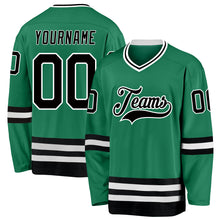 Load image into Gallery viewer, Custom Kelly Green Black-White Hockey Jersey
