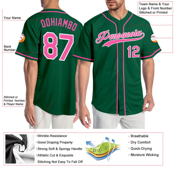 Cheap Custom Pink Green-White Hockey Jersey Free Shipping – CustomJerseysPro