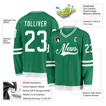 Load image into Gallery viewer, Custom Kelly Green White Hockey Jersey

