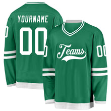 Load image into Gallery viewer, Custom Kelly Green White Hockey Jersey
