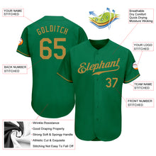 Laden Sie das Bild in den Galerie-Viewer, Custom Kelly Green Old Gold Authentic Baseball Jersey
