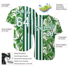Laden Sie das Bild in den Galerie-Viewer, Custom Kelly Green White-Kelly Green 3D Pattern Design Tropical Palm Leaves Authentic Baseball Jersey
