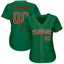 Load image into Gallery viewer, Custom Kelly Green Red-White Authentic Drift Fashion Baseball Jersey
