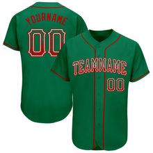 Load image into Gallery viewer, Custom Kelly Green Red-White Authentic Drift Fashion Baseball Jersey
