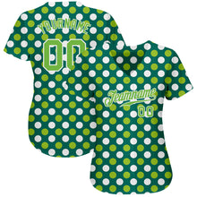 Load image into Gallery viewer, Custom Kelly Green Neon Green-White 3D Pattern Design Authentic St. Patrick&#39;s Day Baseball Jersey
