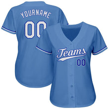 Load image into Gallery viewer, Custom Light Blue White-Royal Authentic Baseball Jersey
