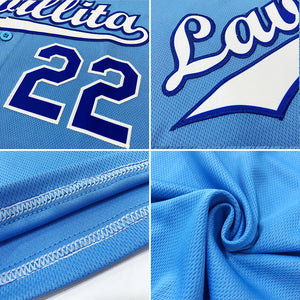 Custom Light Blue Old Gold-Royal Authentic Baseball Jersey