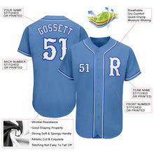 Laden Sie das Bild in den Galerie-Viewer, Custom Light Blue White-Royal Authentic Baseball Jersey
