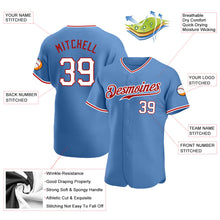 Load image into Gallery viewer, Custom Light Blue White-Red Authentic Baseball Jersey
