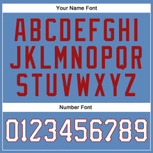Load image into Gallery viewer, Custom Light Blue White-Red Authentic Baseball Jersey
