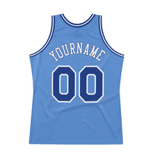Laden Sie das Bild in den Galerie-Viewer, Custom Light Blue Royal-White Authentic Throwback Basketball Jersey
