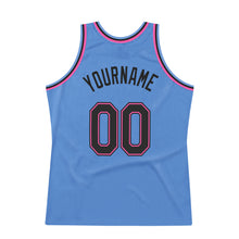 Laden Sie das Bild in den Galerie-Viewer, Custom Light Blue Black-Pink Authentic Throwback Basketball Jersey
