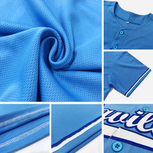 Laden Sie das Bild in den Galerie-Viewer, Custom Light Blue Red-Navy Authentic Baseball Jersey
