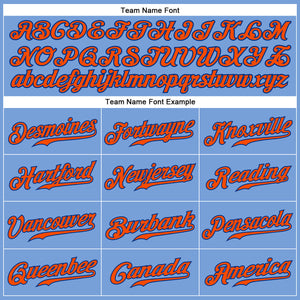 Custom Light Blue Orange-Royal Authentic Baseball Jersey