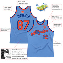 Load image into Gallery viewer, Custom Light Blue Orange-Royal Authentic Throwback Basketball Jersey

