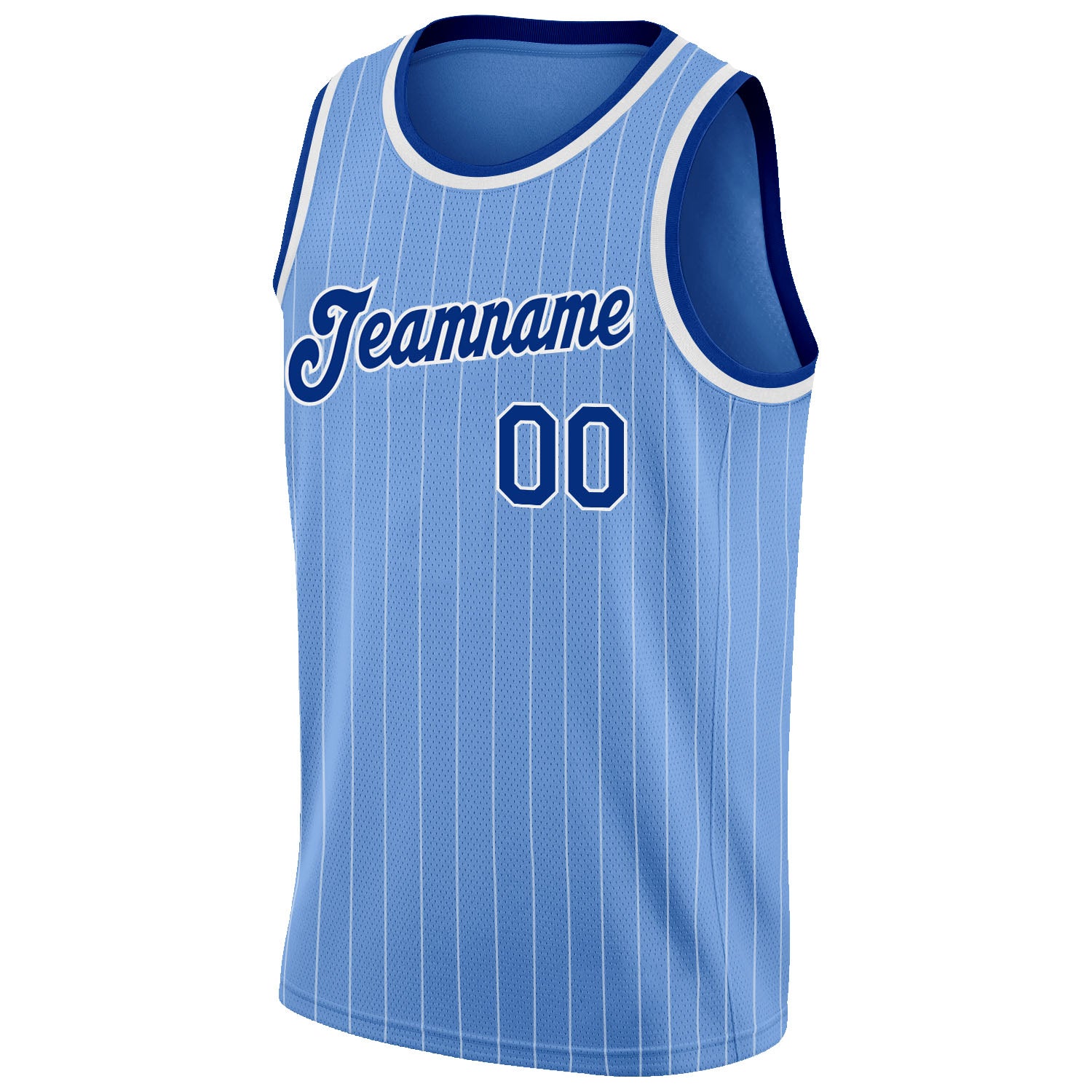 Custom Light Blue White Pinstripe Green Authentic Basketball Jersey in 2023
