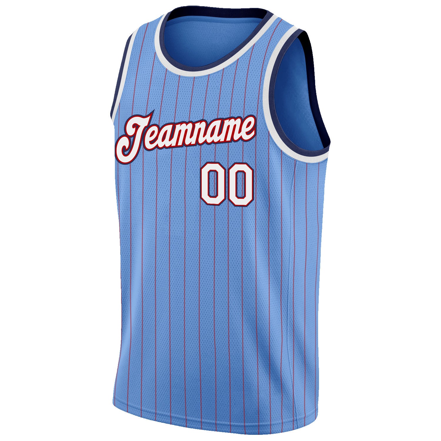 Custom White Navy-Light Blue Authentic Throwback Basketball Jersey Discount