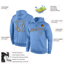 Laden Sie das Bild in den Galerie-Viewer, Custom Stitched Light Blue Gray-Navy Sports Pullover Sweatshirt Hoodie
