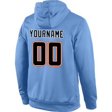 Laden Sie das Bild in den Galerie-Viewer, Custom Stitched Light Blue Black-Orange Sports Pullover Sweatshirt Hoodie
