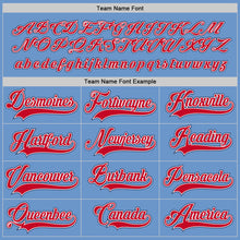 Load image into Gallery viewer, Custom Light Blue Red-Navy Hockey Jersey
