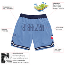 Load image into Gallery viewer, Custom Light Blue Light Blue-Navy Authentic Throwback Basketball Shorts
