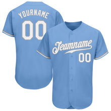 Laden Sie das Bild in den Galerie-Viewer, Custom Light Blue White-Gray Authentic Baseball Jersey

