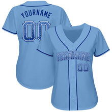 Laden Sie das Bild in den Galerie-Viewer, Custom Light Blue Royal-White Authentic Drift Fashion Baseball Jersey
