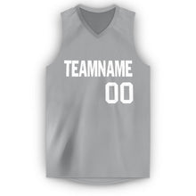 Load image into Gallery viewer, Custom Gray White V-Neck Basketball Jersey
