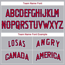 Laden Sie das Bild in den Galerie-Viewer, Custom Gray Red-Navy Baseball Jersey
