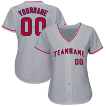 Laden Sie das Bild in den Galerie-Viewer, Custom Gray Red-Navy Baseball Jersey
